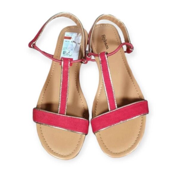 STYLE & CO. RED & GOLD SANDALS SZ.6 NWT. - Picture 1 of 6